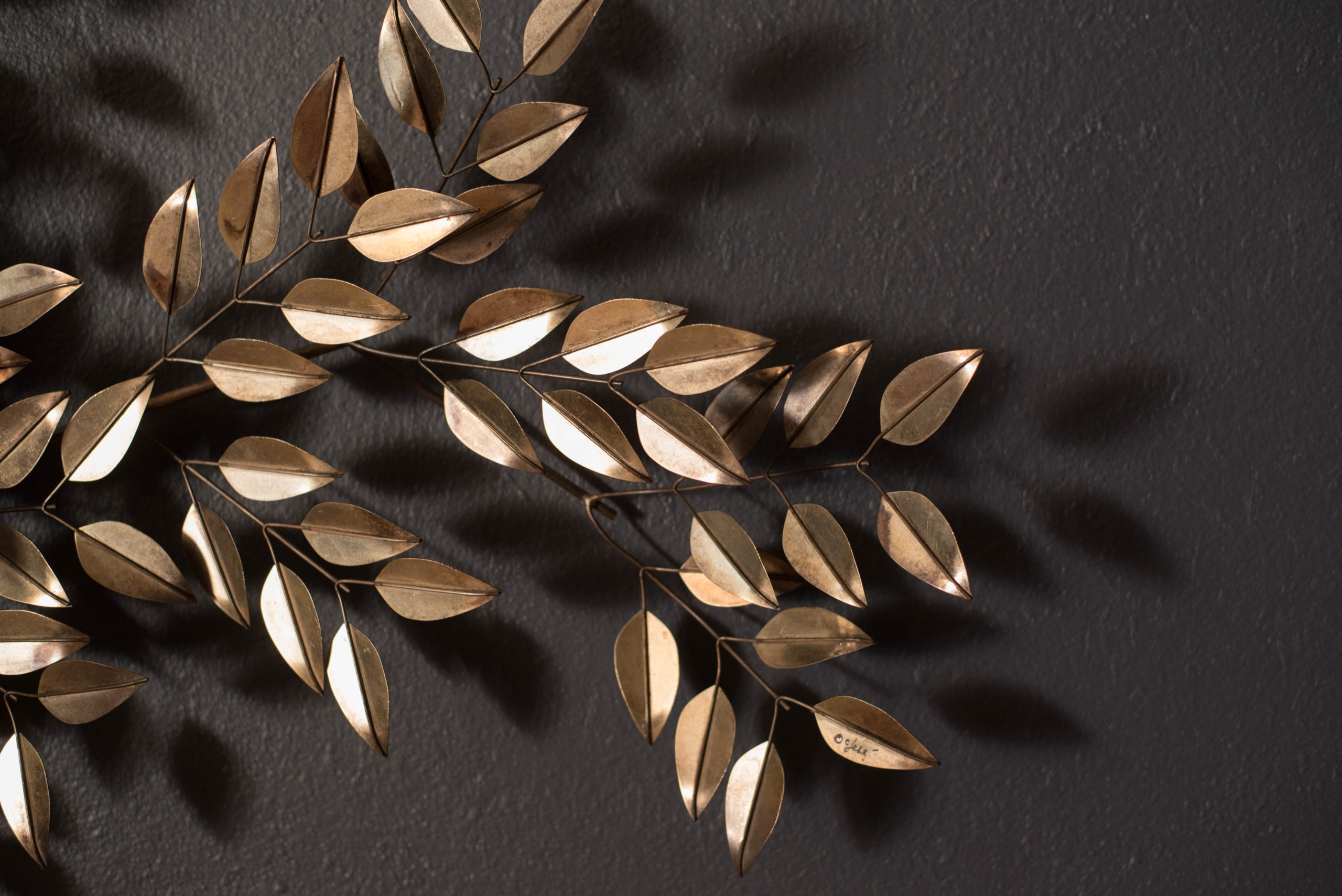 Mid Century Metal Leaves Wall Art Sculpture By Curtis Jere For Artisan