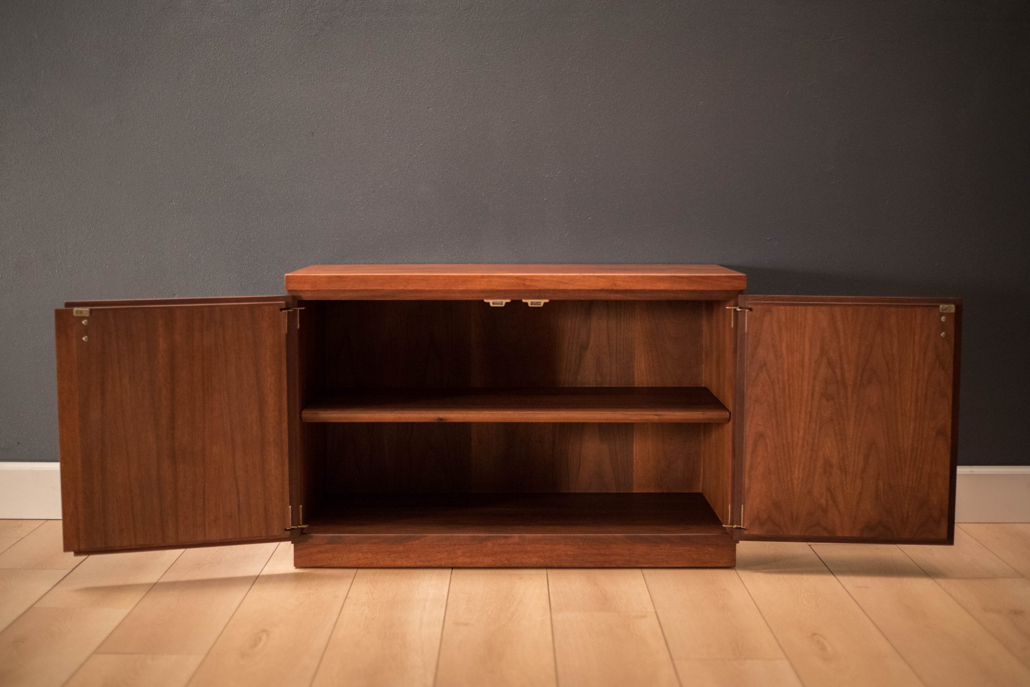 Dark walnut storage cabinet