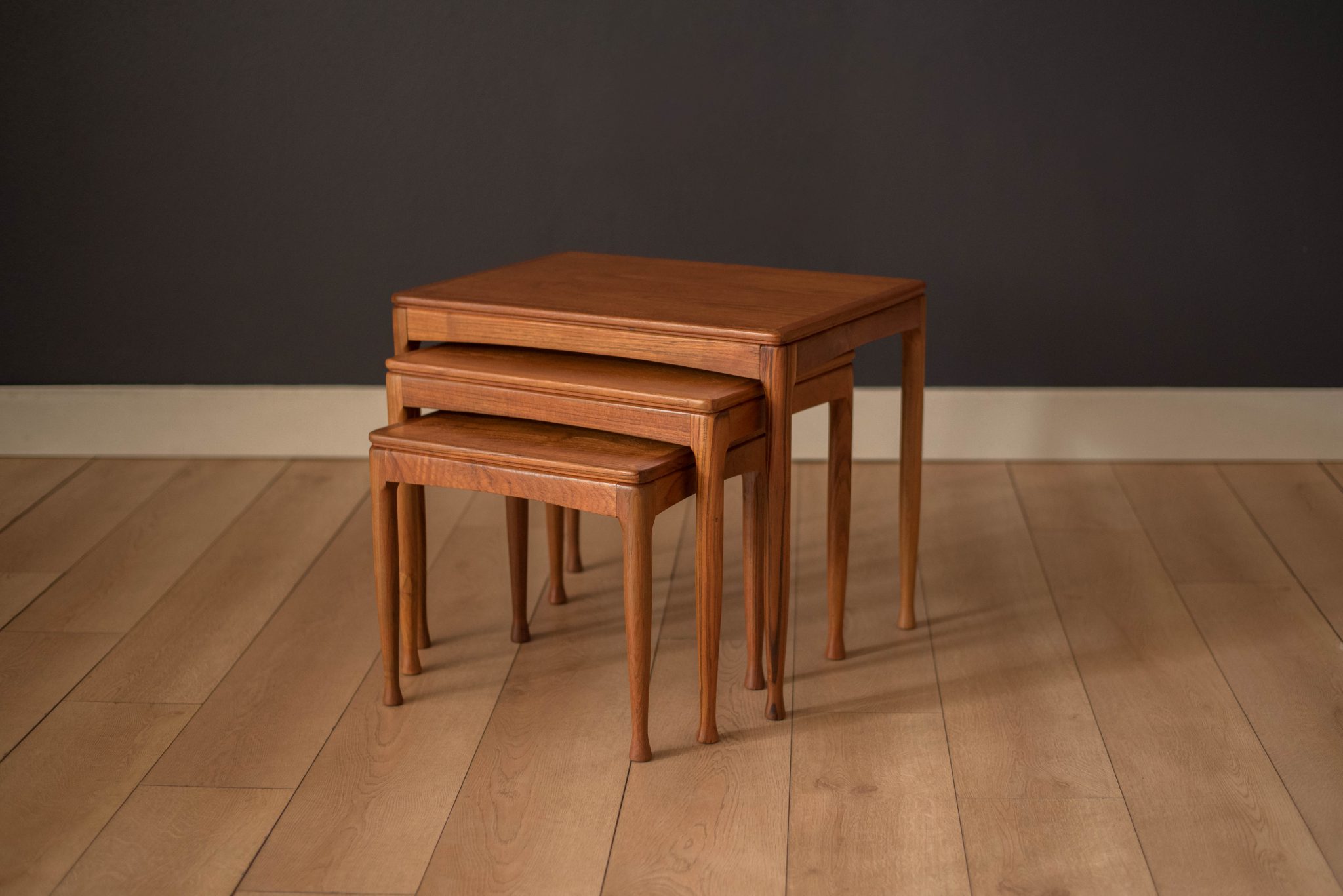 Mid-Century Modern Teak Set of Nesting Tables - Mid Century Maddist