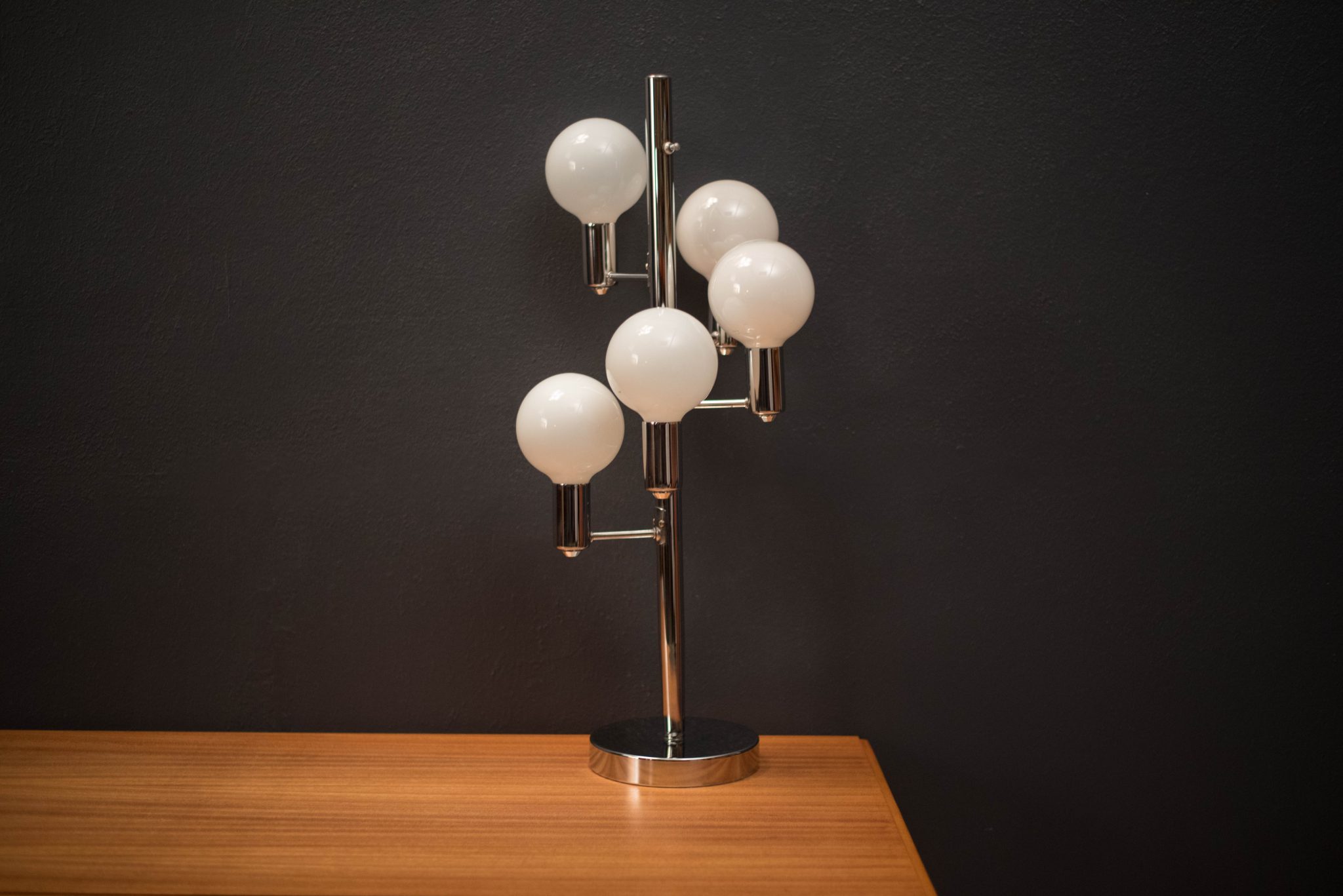 Mid-Century Modern Chrome Globe Lamp