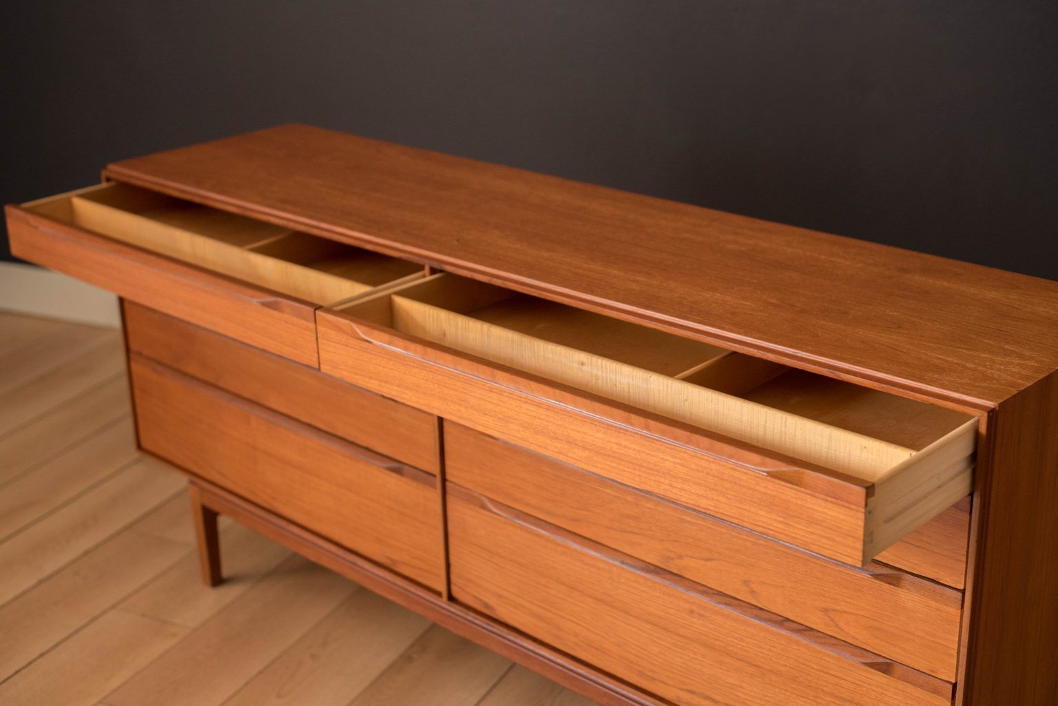 Vintage Danish Teak EightDrawer Dresser by Ib KofodLarsen for