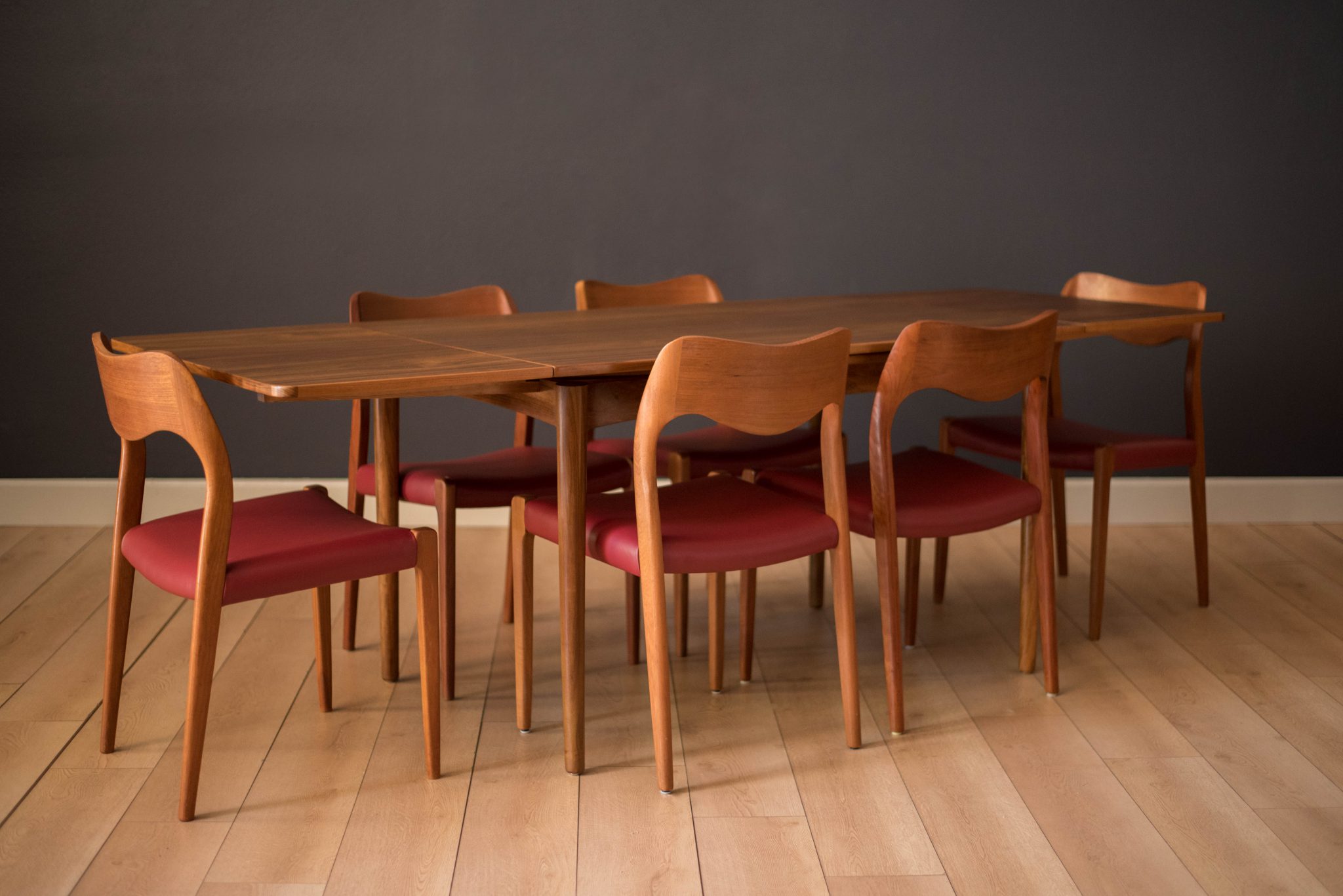 Vintage Danish Walnut Extendable Dining Table By Arne Hovmand Olsen