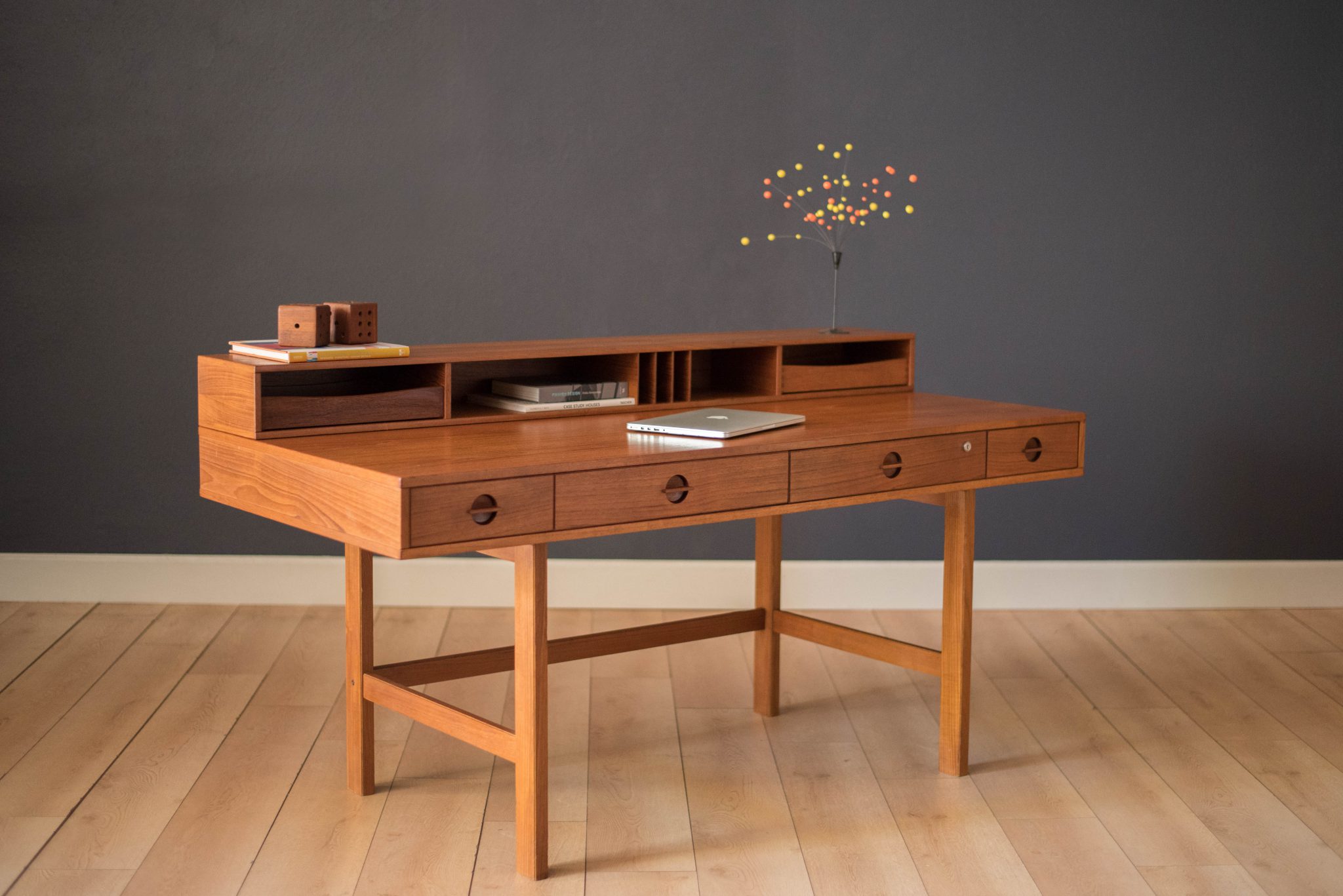 Mid-Century Modern Teak Flip Top Partners Desk by Peter Løvig Neilsen ...